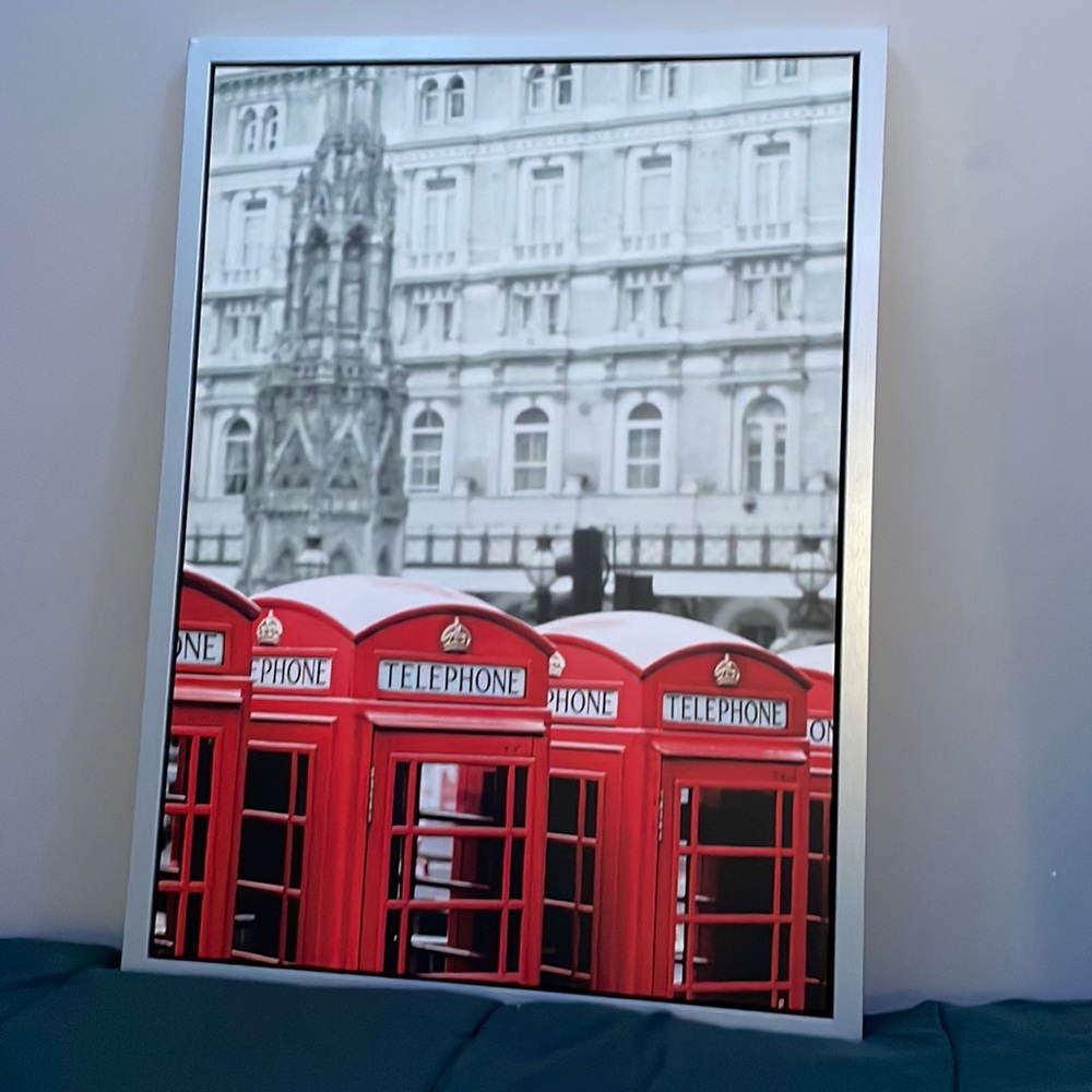31”x22.5” (77x57cm) art board of telephone boxes